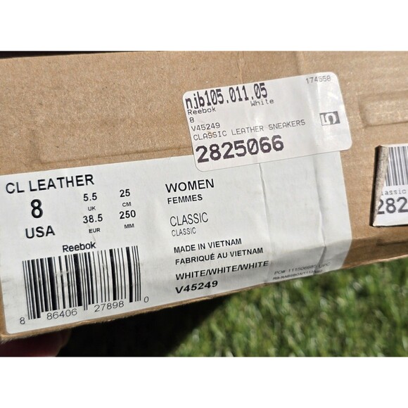 Reebok CL Leather Size 8 Women's Classic Sneakers Running Shoes White On White - Picture 11 of 11